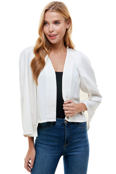 Larissa Cape/Jacket in Ivory. Bat wing sleeves.